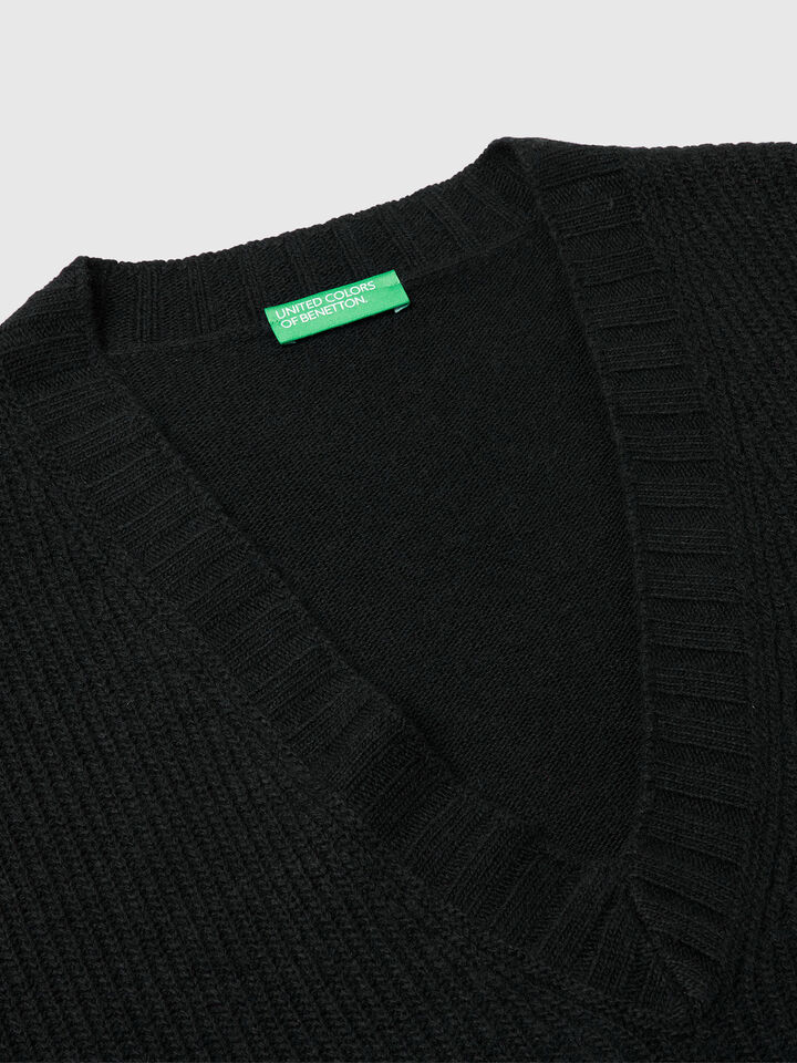 S/L V NECK SWEATER Mujer image number 7